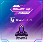 Social media post promoting the partnership between BrandCTRL and Exen Esports.
