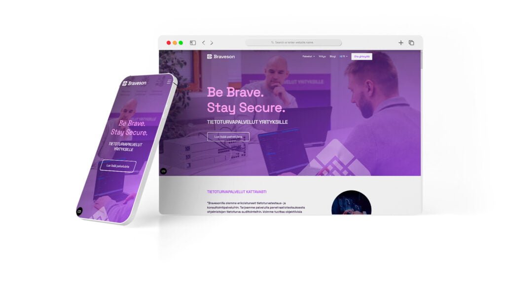 Braveson website mockup