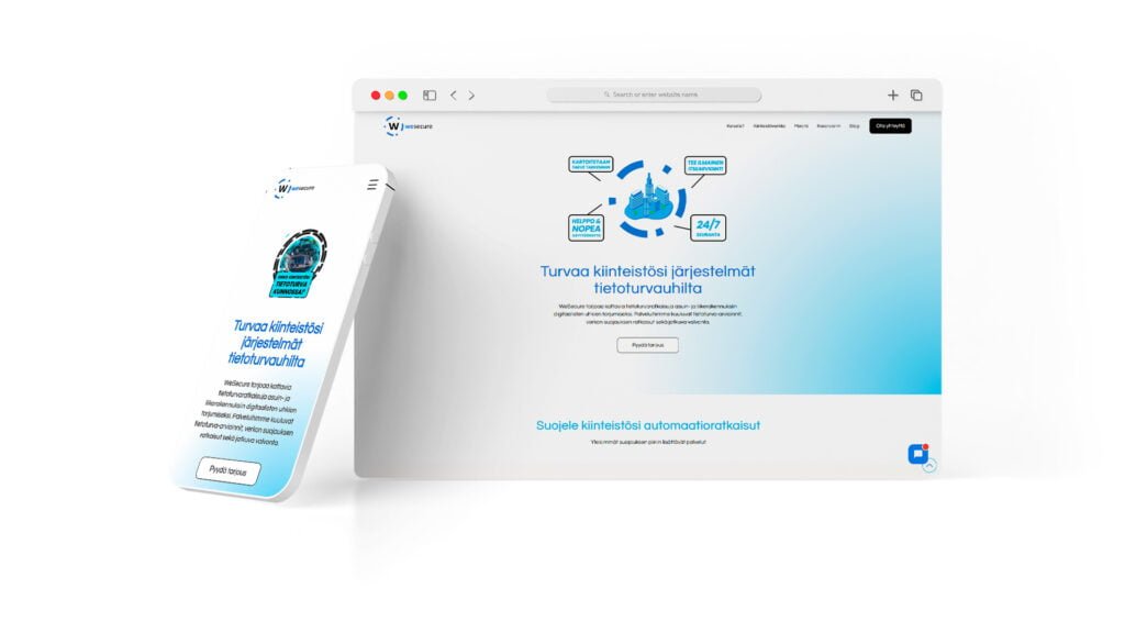 WeSecure website mockup